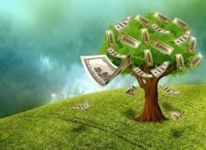 Image of a tree with money growing on it